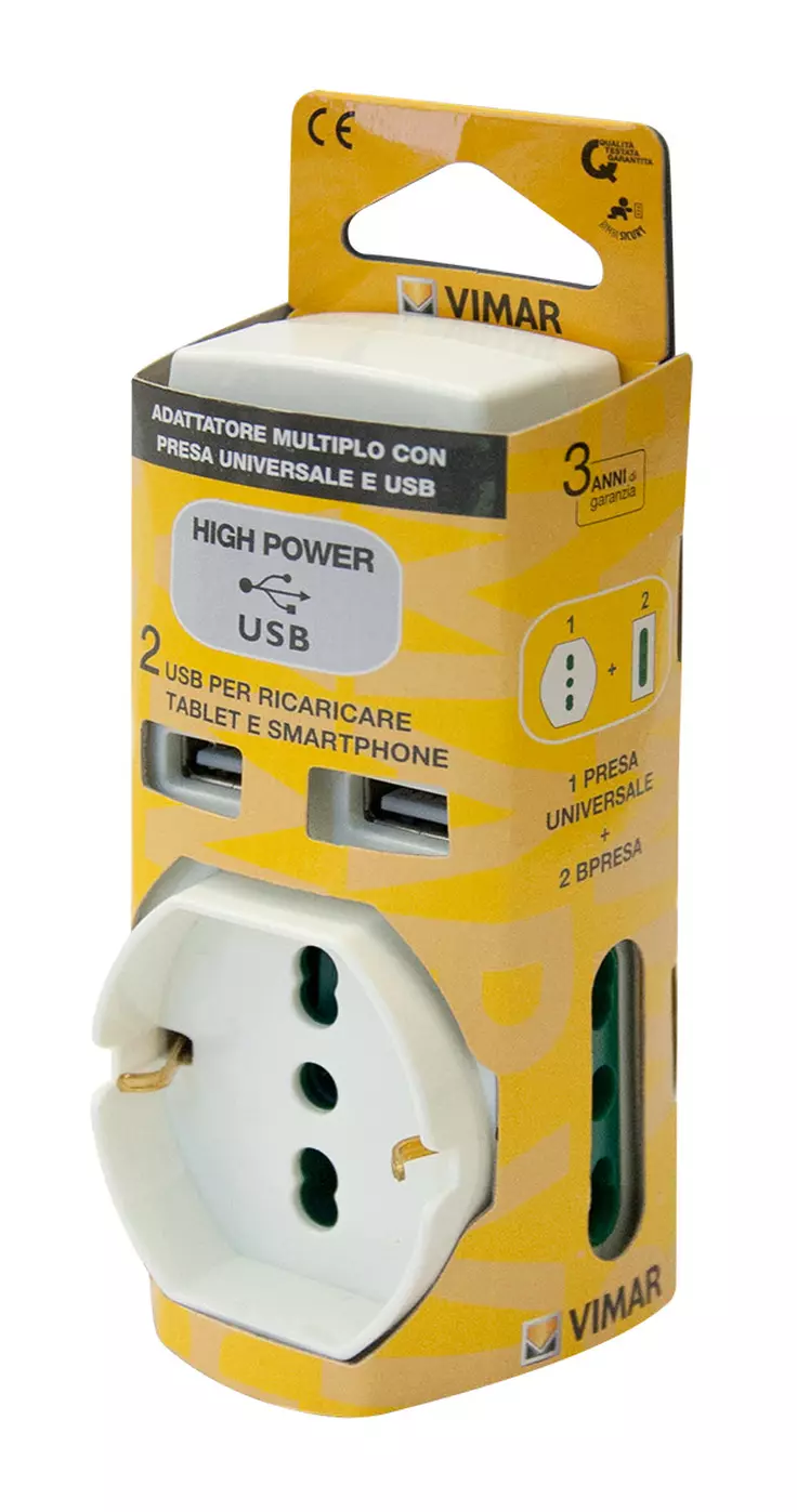 Vimar adattatore universale e prese USB - blister