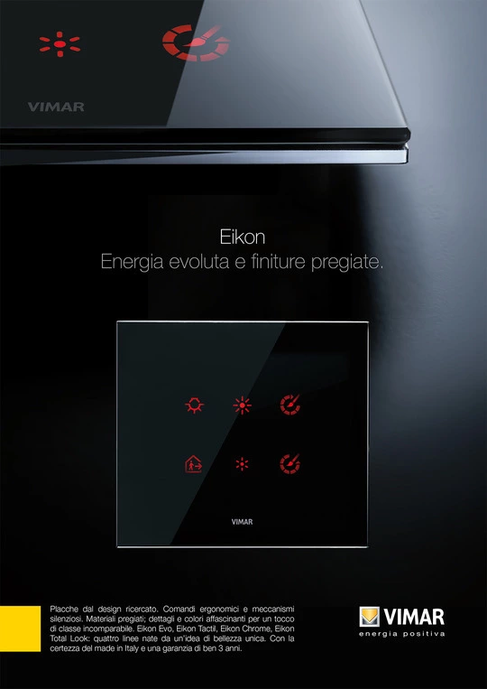 Vimar Eikon: energia evoluta e finiture pregiate