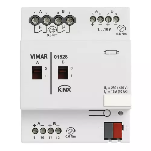 Vimar - 01528 - Regolatore luminosità 1-10V 2out 16A KNX