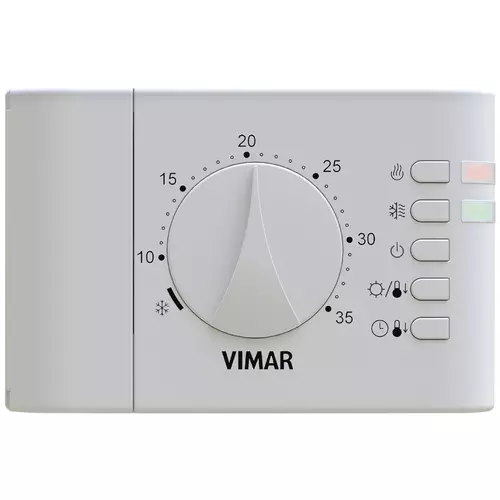 Vimar - 02900.1 - Termostato rotella parete batt. bianco