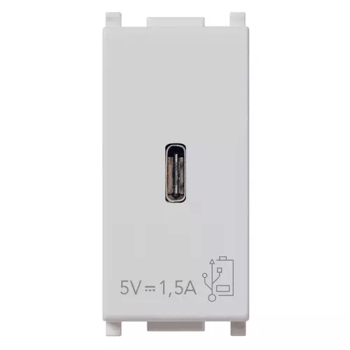 Vimar - 14292.C.SL - Alimentatore USB C 5V 1,5A 1M Silver
