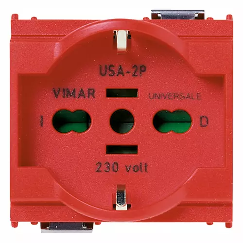 Vimar - 16210.R - Presa 2P+T 16A universale rosso