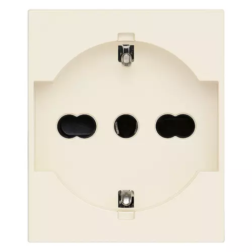 Fiche électrique 2P+T 16A 250V Vimar - Normes Allemande Et Française, Sortie Axiale, Noir