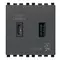 Vimar - 20295.AC - Alimentatore USB A+C 15W 3A 5V 2M grigio
